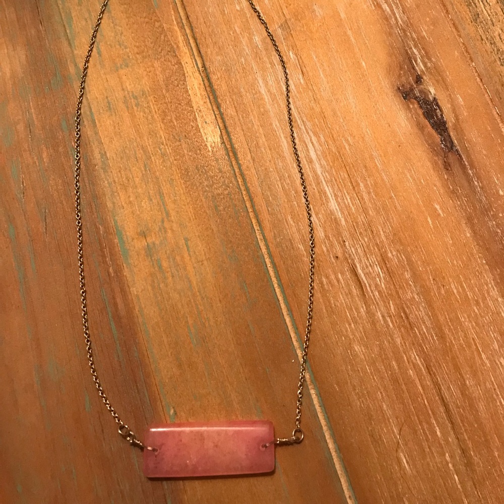 Pink stone necklace